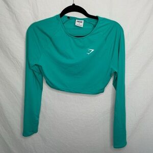 Gymshark Long Sleeve Athletic Top Women’s Size S Green Activewear Yoga Running